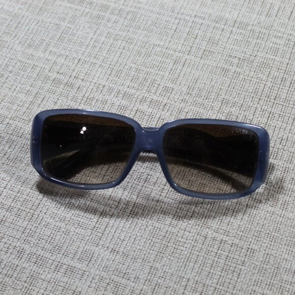 Prada Milano Top Gradient SPR 16L 57[]15 Translucent Blue Frames with Brown Lens - Picture 1 of 8